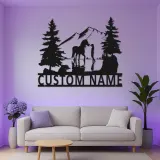 Arte mural de metal personalizado con caballo | Cartel LED ecuestre a medida | Decoración rústica de casa de campo | Regalo para amantes de los caballos