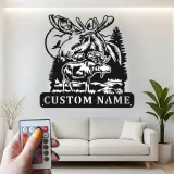 Custom Moose Metal Wall Art | LED Cabin & Lodge Sign | Modern Rustic Hunter Gift & Wildlife Decor