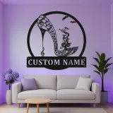 Custom High Heel LED Sign | Metal Music Note Wall Art | Personalized Decor for Salon or Boutique | Fashion Lover Gift