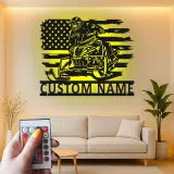 Décoration murale en métal personnalisée pour motoneigistes avec rétroéclairage LED