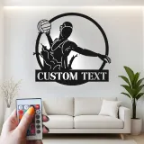 Cartel de metal personalizado con luz LED de jugador de voleibol regalo personalizado para atletas decoración de sala de juegos