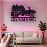 Custom Septic Truck Sign | Personalized LED Metal Wall Art | Gift for Truck Driver | Garage & Man Cave Decor