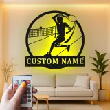 Insegna in metallo personalizzata con luce LED per giocatore di pallavolo - Regalo sportivo personalizzato per atleti, decorazione per sala giochi