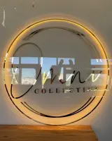 Custom LED Backlit Round Acrylic Business Sign | Personalized 3D Logo | Premium Office & Salon Wall Decor