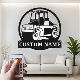 Señal LED de rodillo de carretera | Arte de vehículo de construcción personalizado | Decoración de equipo pesado personalizada para regalo de operador o man cave