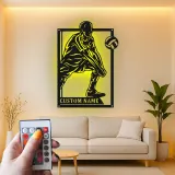 Insegna in metallo personalizzata con luce LED per giocatore di pallavolo - Regalo per atleti e decorazione per sala giochi