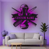 Personalisierte LED-Beleuchtung Metall-Wandkunst für Friseursalons 1