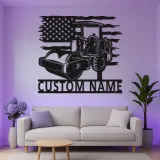 Panneau Métallique Routeur | Art Murale LED Personnalisée pour Contractant | Cadeau pour Opérateur de Machinerie Lourde | Décoration de Construction Personnalisée