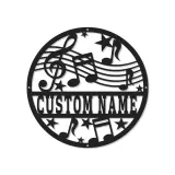 Insegna LED per Note Musicali Personalizzata | Arte in Metallo per Decorazione Studio | Regalo per Musicista Chiave di Violino