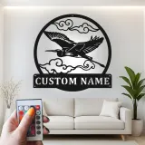 Personalized Heron LED Sign | Custom Metal Wall Art | Outdoor Garden & Patio Decor | Japandi Nature Lover Gift