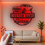 Insegna in metallo LED personalizzata per auto classiche regalo per appassionati di auto decorazione per garage 4