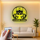 Panneau LED Phoroptère Personnalisé | Décoration murale Optométriste Personnalisée | Décor de clinique oculaire en métal | Cadeau pour médecin