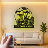 Cartel de metal LED de tractor personalizado Regalo para agricultores Decoración rústica de granja para amantes de la agricultura