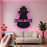 Custom Angel Bell Led Light Metal Wall Art Personalized Holiday Gift Christmas Home Decor