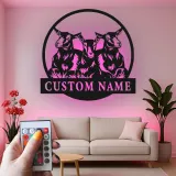 Decoración mural de metal LED de cabra personalizada | Cartel decorativo farmhouse personalizado | Regalo rústico de granero para amantes de las cabras