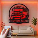 Cartel de metal LED personalizado de autobús escolar, regalo para conductores de autobús, decoración para aula u oficina