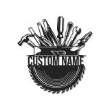 Insegna in metallo personalizzata con luce LED per Cassetta degli Attrezzi - Regalo per artigiani - Decorazione per garage o laboratorio 1