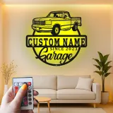 Cartel de metal LED personalizado de Camioneta Pickup, regalo de garaje para él, decoración para cueva de hombres