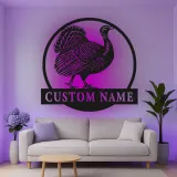 Cartel de metal LED personalizado de pavo para regalo de acción de gracias, decoración para cocina o comedor