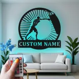 Custom Boxer Led Light Metal Wall Art Personalized Gift for Boxing Enthusiasts Gym or Man Cave Decor