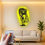 Cartel de Jugador de Fútbol Personalizado de Metal | Arte Mural LED para Habitación de Adolescentes | Nombre y Número Personalizados de Atleta | Decoración para Man Cave de Fanático del Deporte