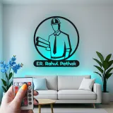Décoration murale en métal personnalisée pour ingénieur avec rétroéclairage LED - Cadeau pour les ingénieurs, décoration de bureau pour professionnels de l'ingénierie