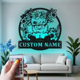 Decoración mural de metal personalizada con vaca Highland | Cartel floral LED para estilo farmhouse | Regalo a medida para ranchero y placa con nombre para nursery