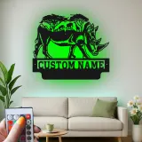 Custom Rhino Safari Led Light Metal Wall Art Personalized Wildlife Gift Living Room or Office Decor 1