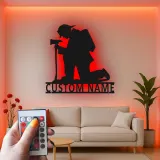 Panneau en métal personnalisé pour pompier | Décoration murale LED personnalisée | Décor de caserne et cadeau pour premier intervenant