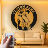 Panneau en métal LED BJJ personnalisé | Art mural de grappling personnalisé | Décor de dojo d'arts martiaux