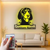 Custom Beagle Led Light Metal Wall Art Personalized Dog Lover Gift Living Room Pet Decor 3