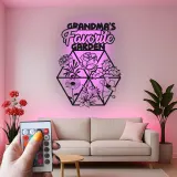 Omas Garten LED-Schild | Personalisiertes Metall-Wandkunst mit Blumenmotiv | Geschenk zum Muttertag