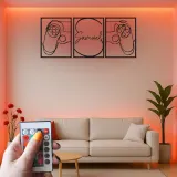 Insegna personalizzata per gamer | Arte in metallo LED con controller da gioco | Decorazione su misura per sala gaming per streamer e ragazzi