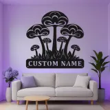 Psychedelic Mushroom LED Sign | Custom Metal Wall Art | Personalized Nature Decor for Bedroom | Fungi Lover Gift