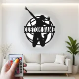 Custom Volleyball Player Led Light Metal Wall Art Personalized Sports Gift for Athletes Game Room Decor 1