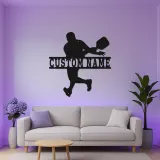 Pickleball Player LED Metal Art | Custom Name Sign | Sport Gift for Athlete | Game Room Decor