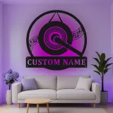 Insegna in metallo LED a forma di disco in vinile personalizzata, regalo per amanti della musica, decorazione per studio