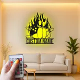 Cartel de metal LED personalizado de pines de bolos para entusiastas del boliche, regalo para decoración de sala de juegos 1