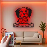 Cartel de metal LED personalizado con Beagle, regalo para amantes de los perros, decoración para sala de estar