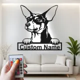 Cartel de metal personalizado con luz LED de chihuahua, regalo para amantes de los perros, decoración para sala de estar