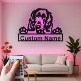 Cartel de metal LED personalizado de Cocker Spaniel - Regalo para amantes de los perros - Decoración para el salón