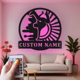 Décoration murale en métal personnalisée avec rétroéclairage LED de breakdance - Cadeau personnalisé pour les danseurs, décoration de studio de danse urbaine