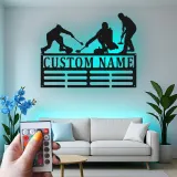 Personalisierte LED-Metall-Wandkunst für Curling-Teams – Sportgeschenk für Athleten, Deko fürs Spielzimmer