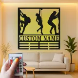 Arte in Metallo per Arrampicata su Roccia Personalizzata | Insegna Nome LED Personalizzata | Regalo per Amanti dell'Avventura e Decorazione per Palestra