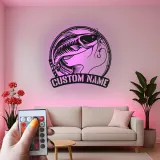 Custom Catfish Led Light Metal Wall Art Personalized Fishing Gift for Anglers Man Cave or Cabin Decor