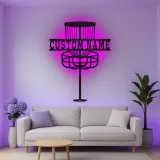 Cartel de metal LED personalizado para cesta de Disc Golf, regalo para jugadores de Disc Golf, decoración de sala de juegos o exterior