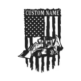 Cartel de metal personalizado con luz LED de cargadora retroexcavadora regalo para él decoración de garaje o taller