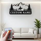 Insegna LED personalizzata per ranch | Arte murale in metallo western | Decorazione per cabin personalizzata | Regalo per cowboy