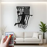 Insegna LED in metallo personalizzata per basket | Arte murale sportiva patriottica | Regalo personalizzato per atleta | Decorazione camera ragazzi