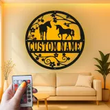 Cartel LED personalizado de unicornio | Arte mural de metal con nombre a medida | Decoración mágica para guardería y habitación infantil | Regalo para amantes de la fantasía
